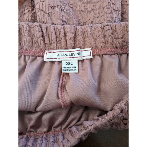 Adam Levine Lace Skirt Small Mauve Elastic Waist Micro Mini Lined Lacy Flowy - Picture 3 of 9